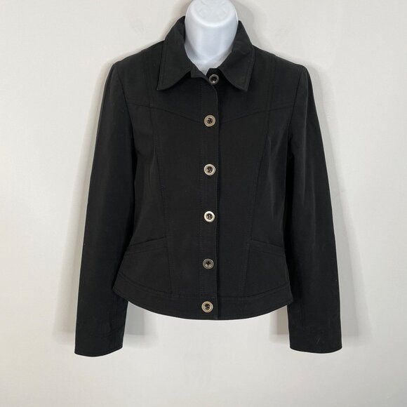 Express Womens Utility Jacket Size 6 Black Neutral Layer Travel Capsule - Picture 1 of 11